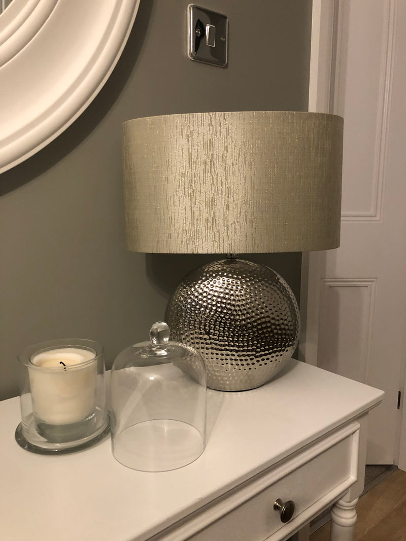 Hammered Silver Lamp with shade