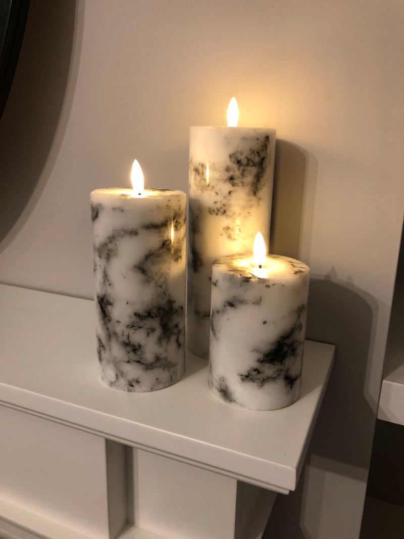 Luxe LED marble candle 3 sizes