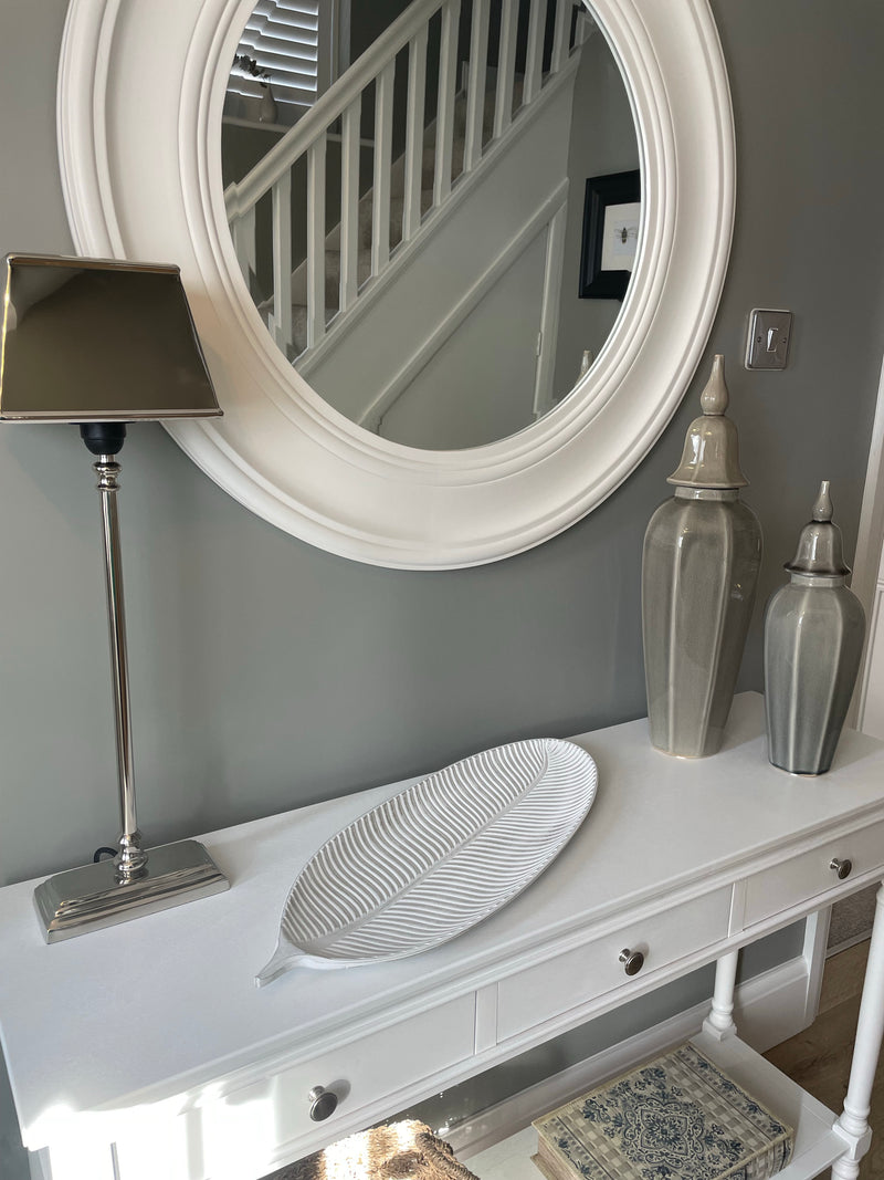 Extra Large white decorative leaf tray bowl plate dish