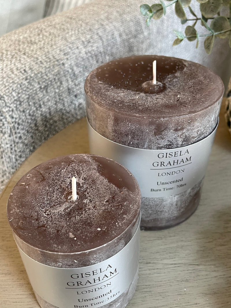 Dark grey pillar candle 10cm