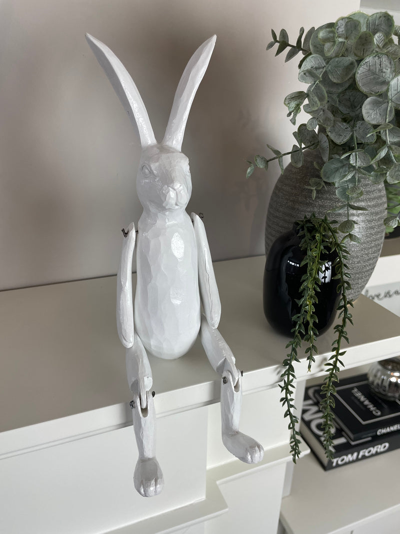 White jointed rabbit shelf sitter