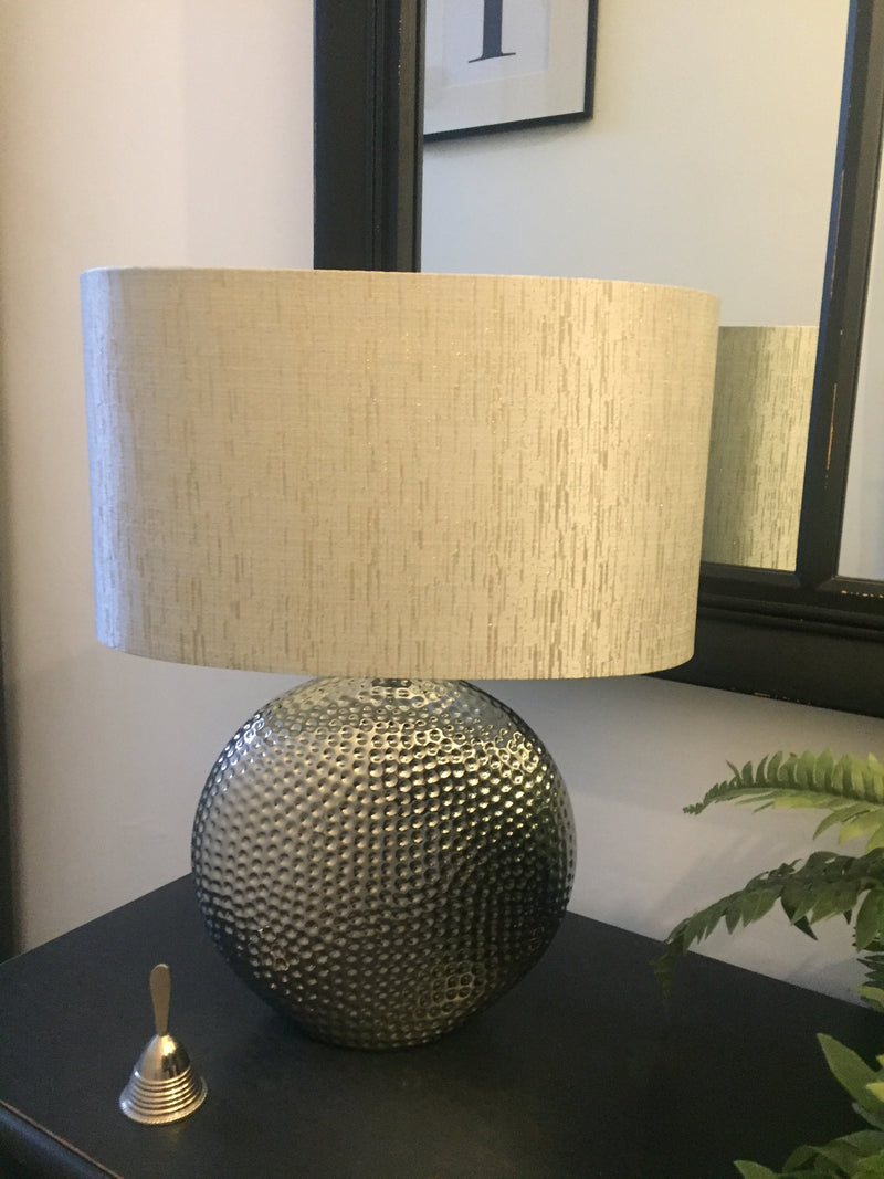 Hammered Silver Lamp with shade