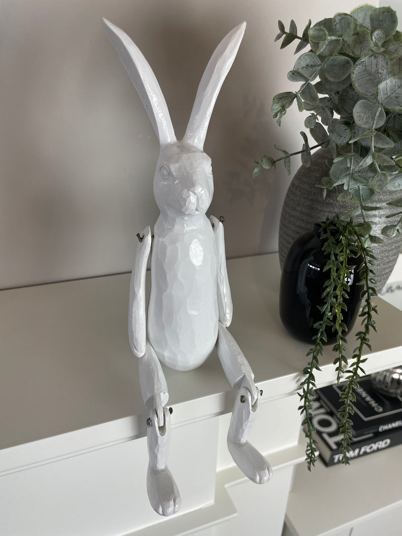 White jointed rabbit shelf sitter