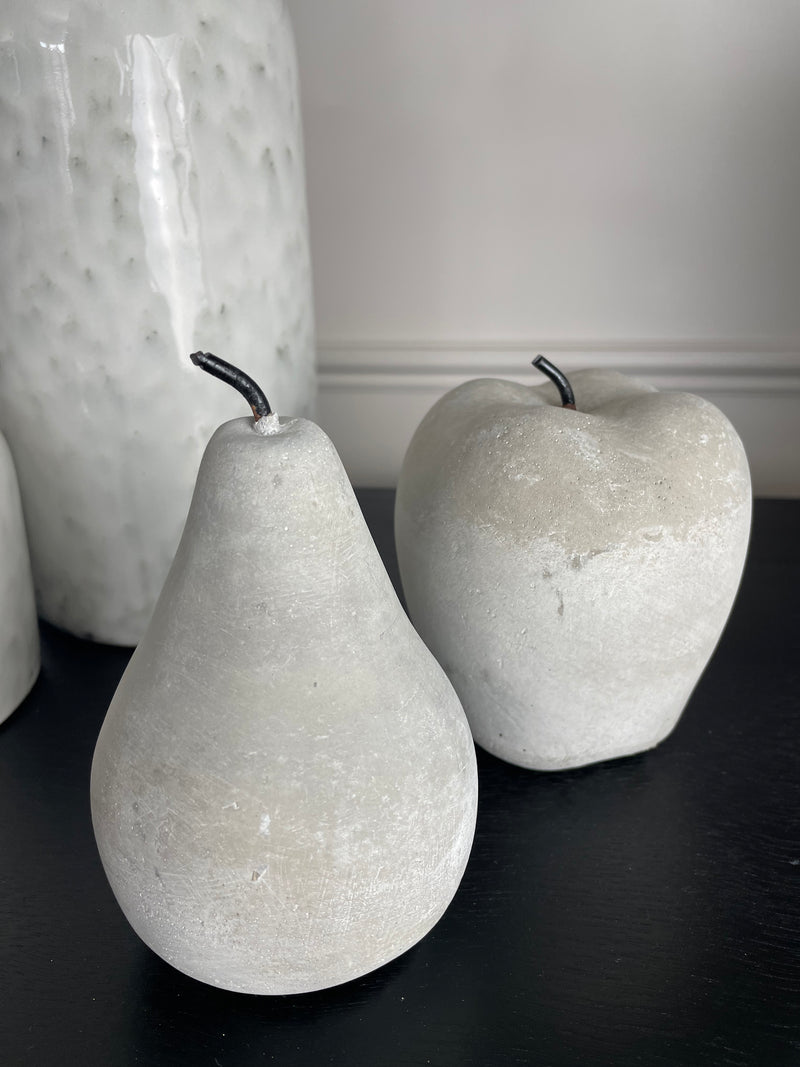 Cement stone Apple and Pear set