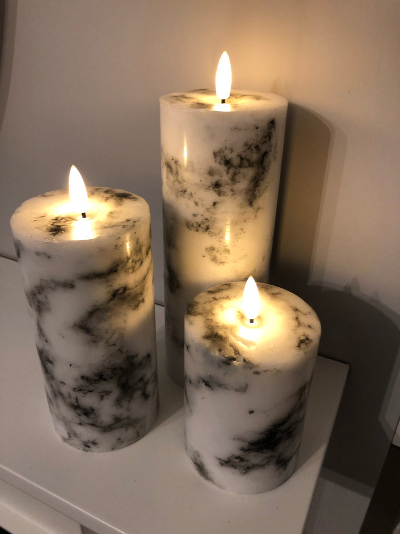 Luxe LED marble candle 3 sizes