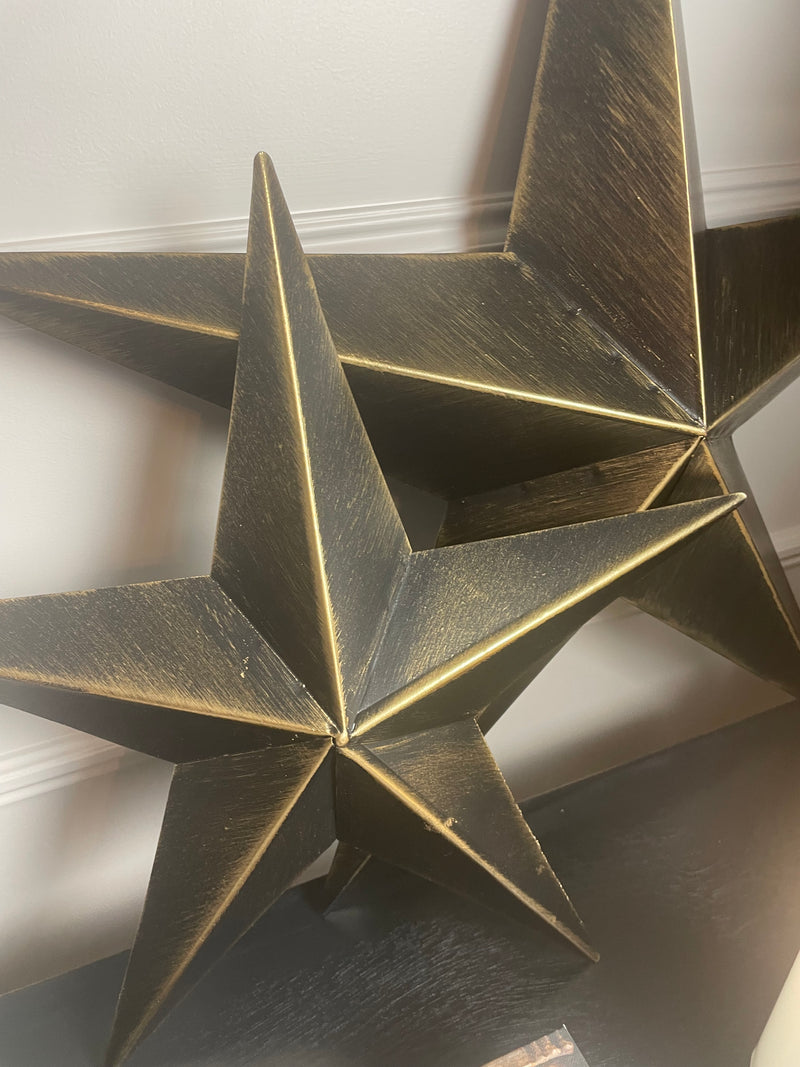 Black & Gold 53cm Metal Barn Star