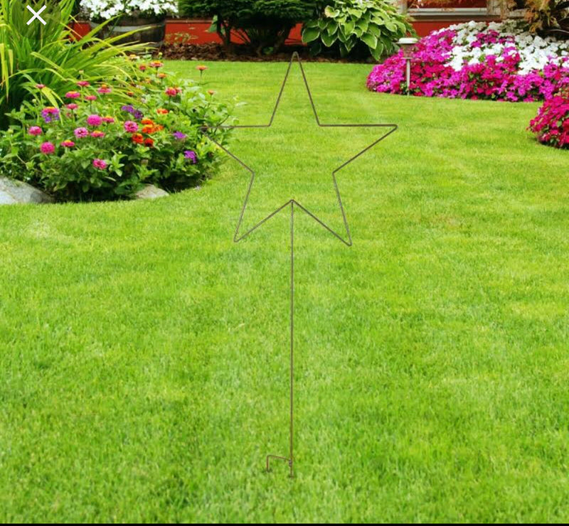 Small metal star garden stake