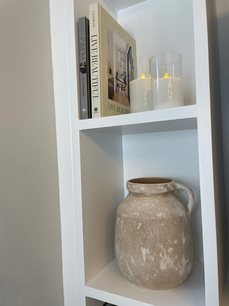 Chunky natural terracotta stone bulbous jug