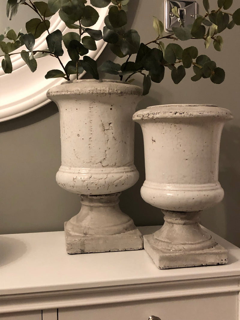 White Ceramic Urn Vase