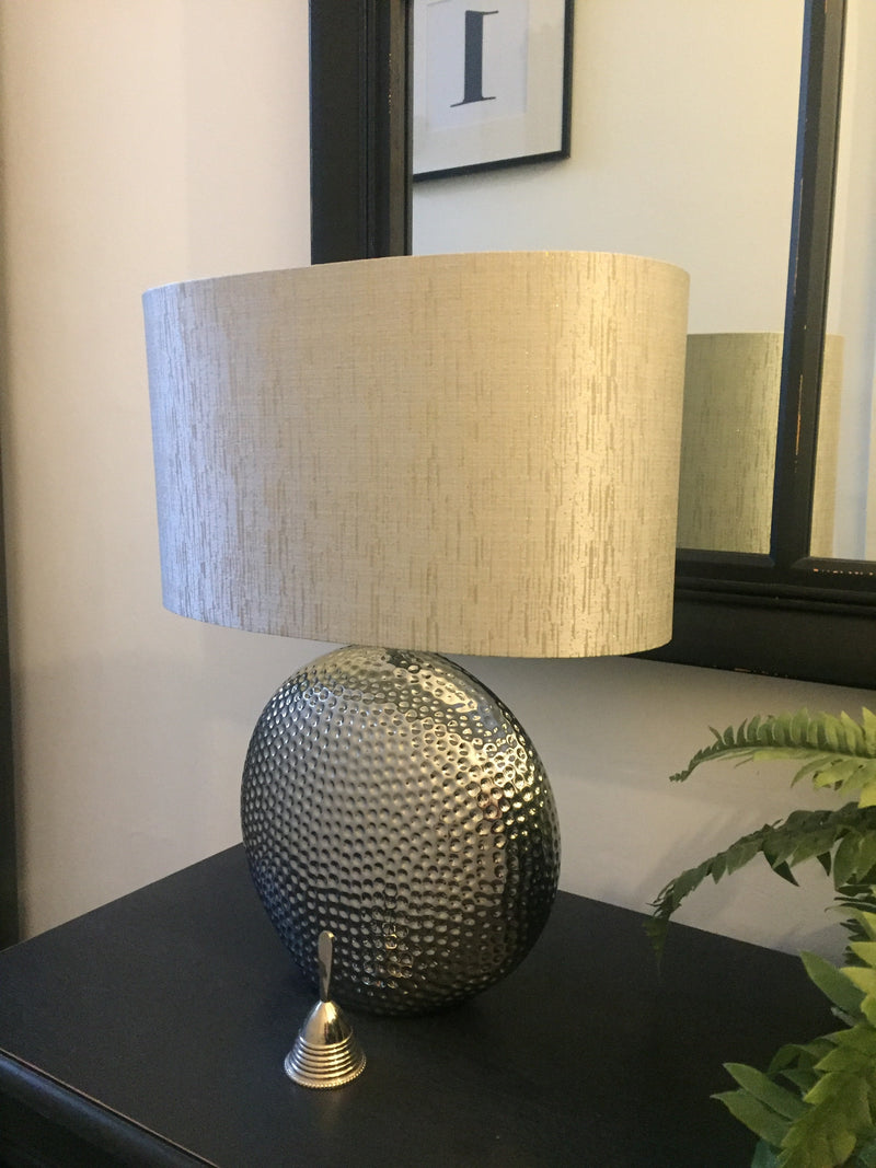 Hammered Silver Lamp with shade