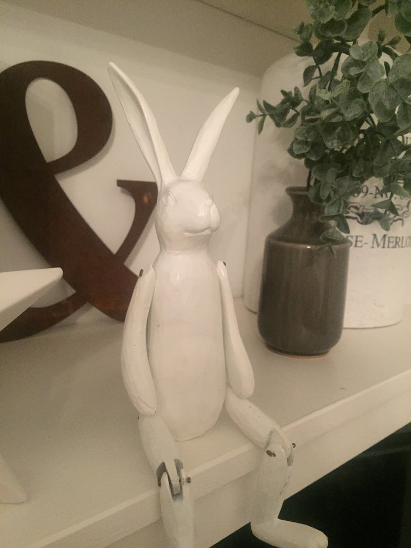 White jointed rabbit shelf sitter