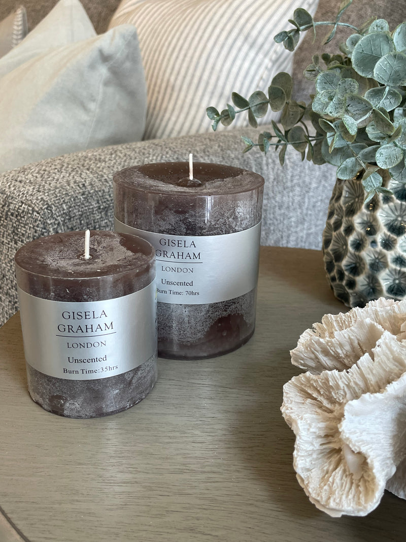 Dark grey pillar candle 10cm